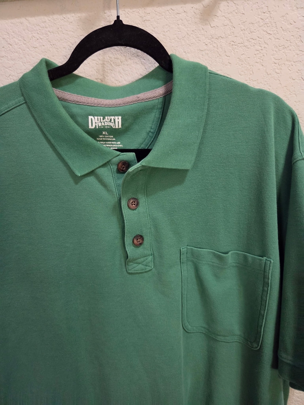 Duluth Trading Co Men's Mint Green Short-Sleeve Polo with Pocket